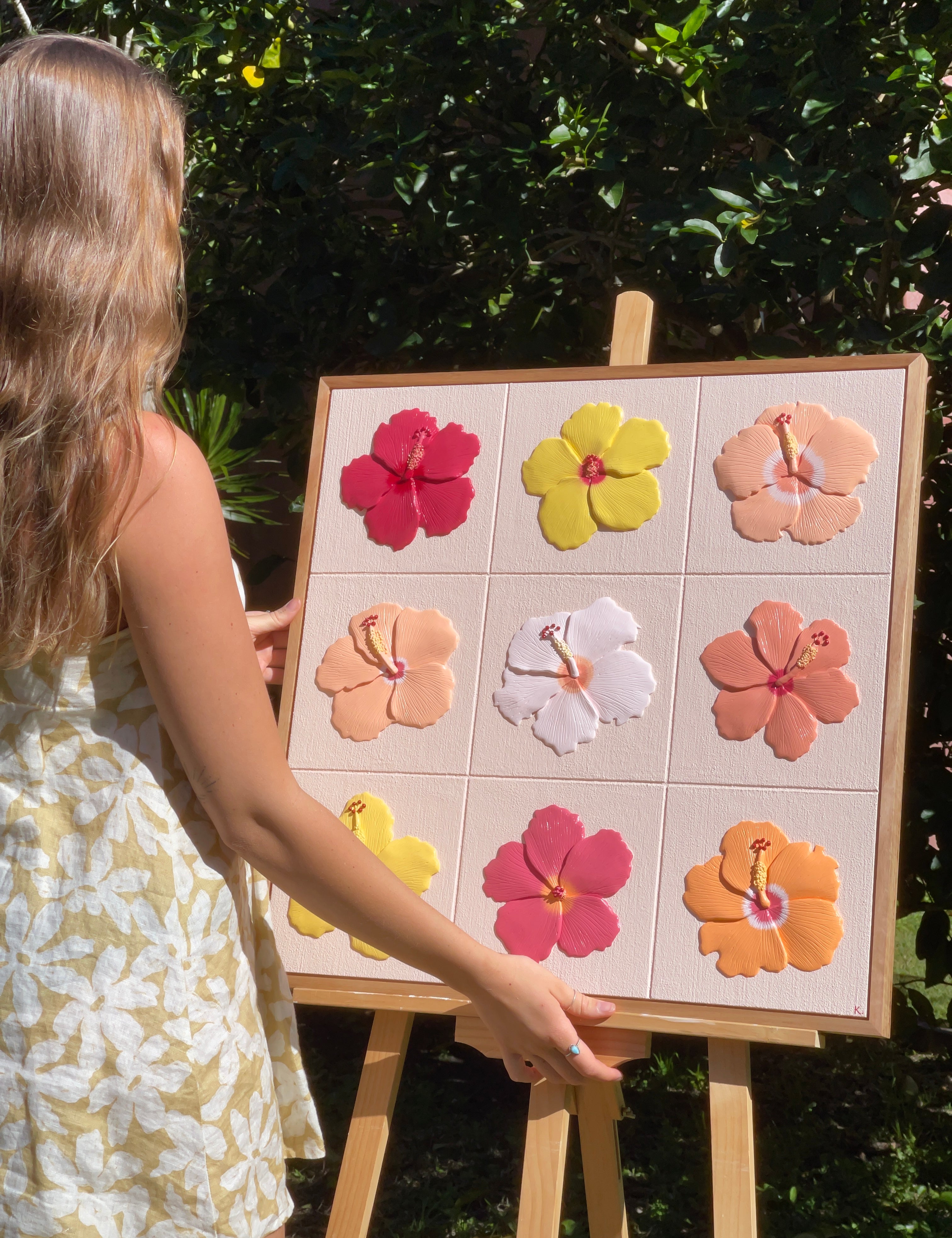 Hibiscus Season - Original Tile Artwork